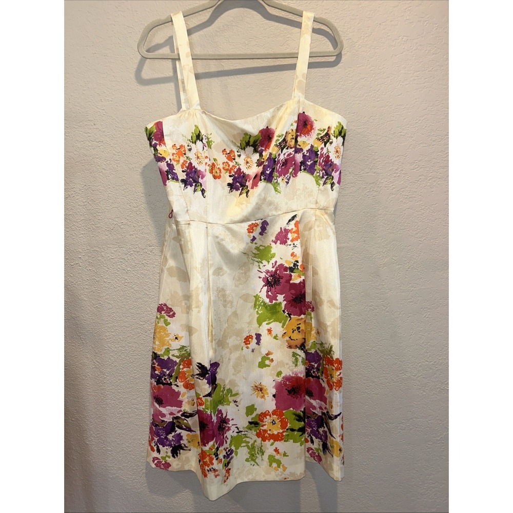 Jessica Howard cream-based satin colorful floral romantic babydoll silhouette 14